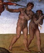 Michelangelo Buonarroti Expulsion from Garden of Eden oil on canvas
